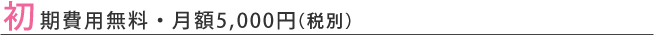 初期費用無料・月額5,250円